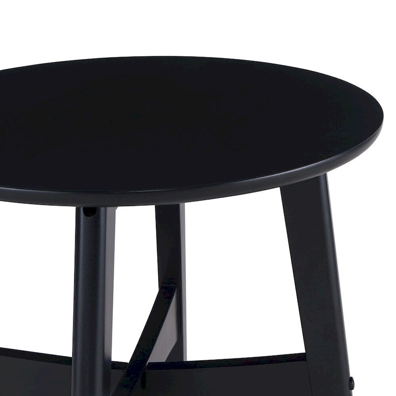 Table d'appoint en bois moderne du milieu du siècle Morgenstern Round