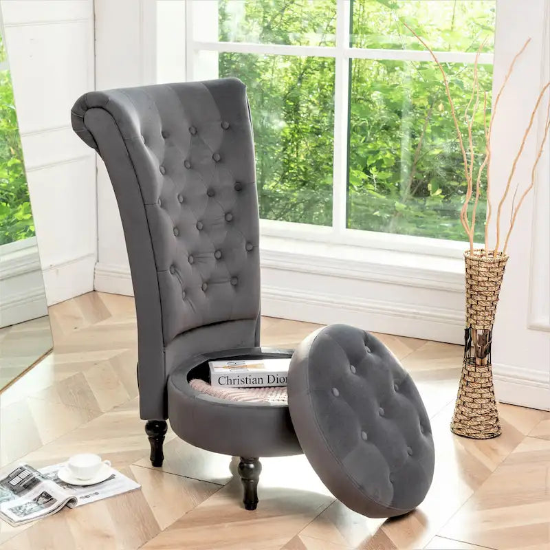 Chaise de vanité haute Gosser 20 en velours large