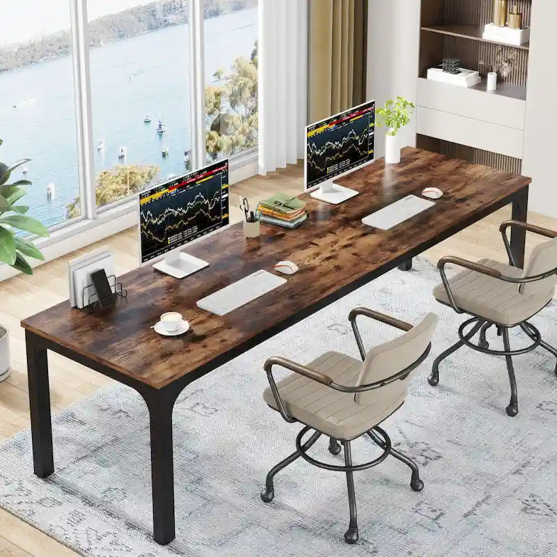 78.7 Inches Extra Long Computer Desk 2 Person Desk