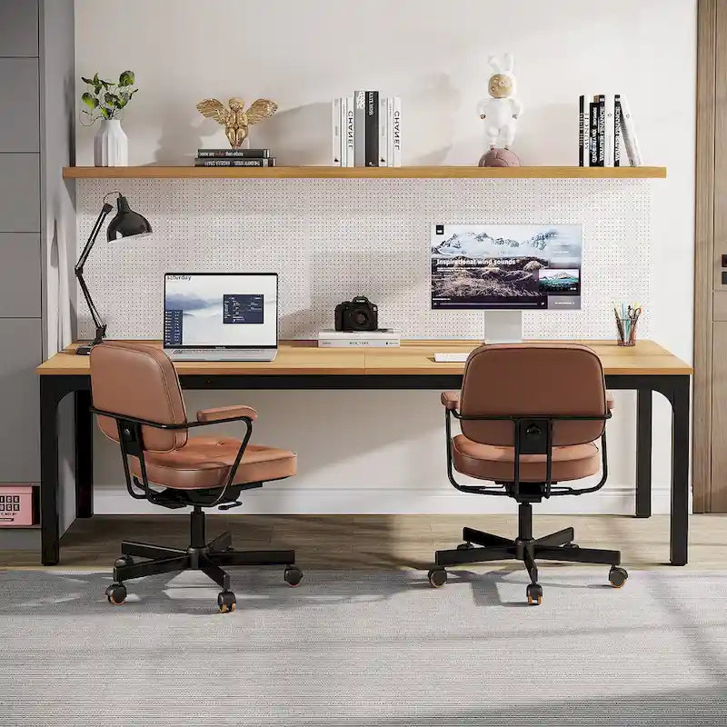 Bureau d'ordinateur extra long de 78,7 pouces pour 2 personnes