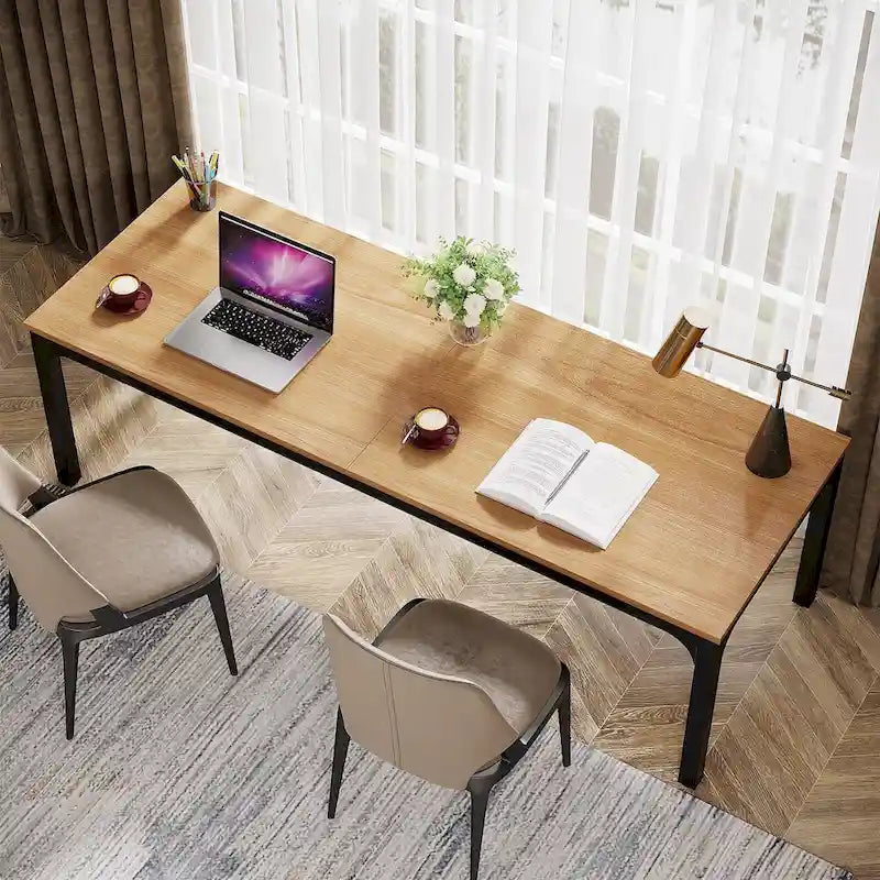 Bureau d'ordinateur extra long de 78,7 pouces pour 2 personnes