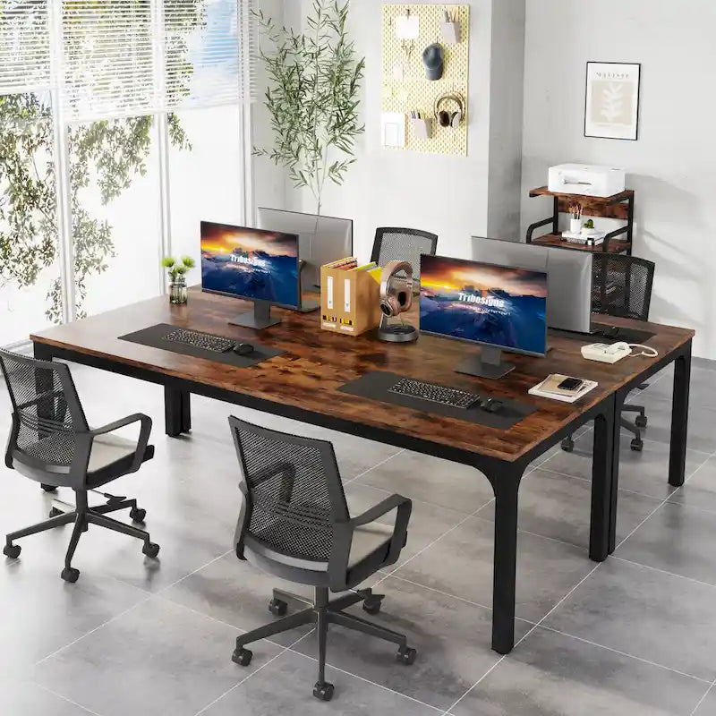 Bureau d'ordinateur extra long de 78,7 pouces pour 2 personnes