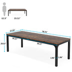 Bureau d'ordinateur extra long de 78,7 pouces pour 2 personnes