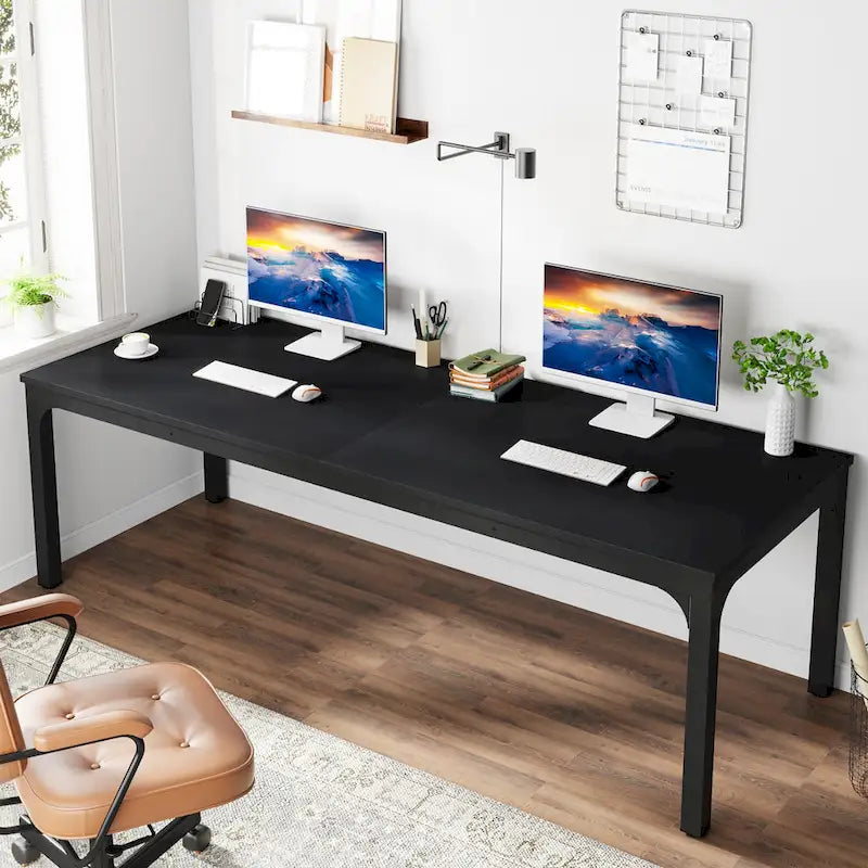 Bureau d'ordinateur extra long de 78,7 pouces pour 2 personnes