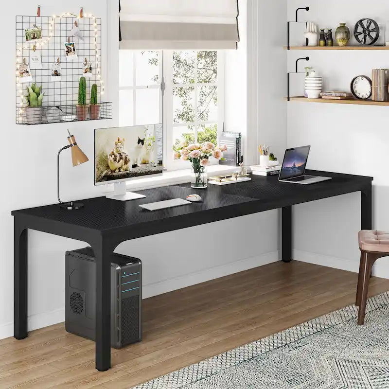 Bureau d'ordinateur extra long de 78,7 pouces pour 2 personnes