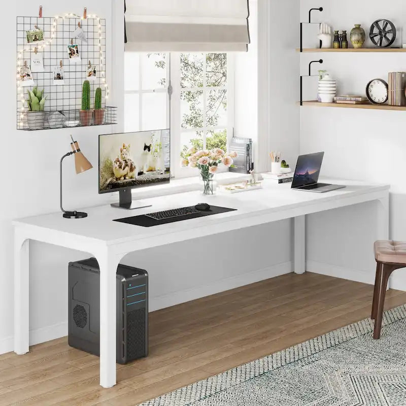 Bureau d'ordinateur extra long de 78,7 pouces pour 2 personnes