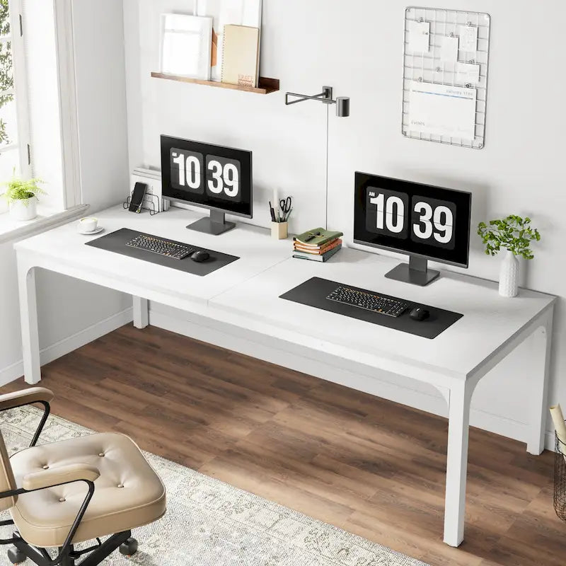 Bureau d'ordinateur extra long de 78,7 pouces pour 2 personnes