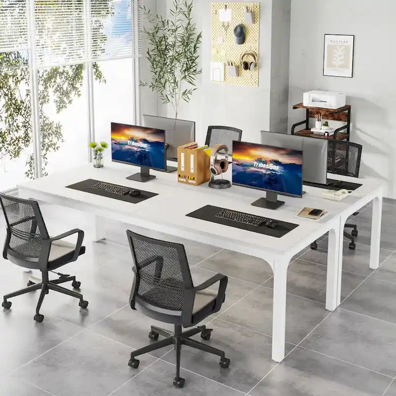 Bureau d'ordinateur extra long de 78,7 pouces pour 2 personnes