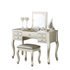 Coiffeuse avec miroir relevable et tabouret