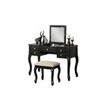 Coiffeuse avec miroir relevable et tabouret