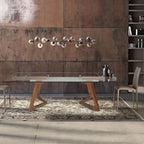  transparent Glass Top with Wood Leg Extendable Dining Table - 63/94.5*35.43*29.53 inches