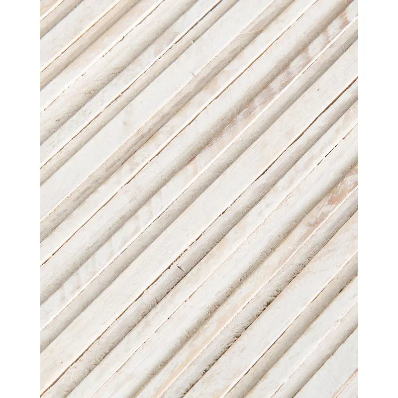 Table basse cylindrique en teck blanc vieilli par