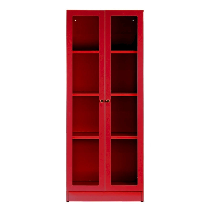 Avice 59-inch Red French Door Metal Cabinet