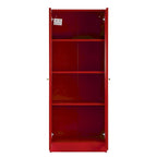 Meuble de rangement métallique Avice 59 pouces rouge à portes françaises
