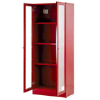 Meuble de rangement métallique Avice 59 pouces rouge à portes françaises