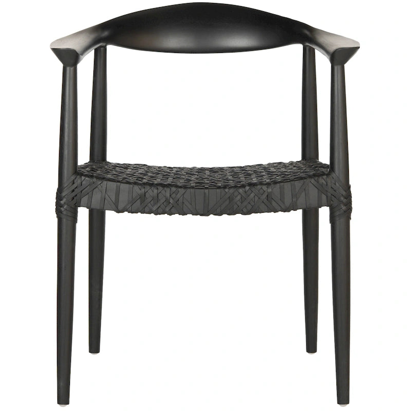Chaise de salle à manger avec accoudoirs Trix Bandelier noire - 24,8 x 18,9 x 30,7 - 25L x 19P x 31H