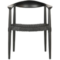 Chaise de salle à manger avec accoudoirs Trix Bandelier noire - 24,8 x 18,9 x 30,7 - 25L x 19P x 31H