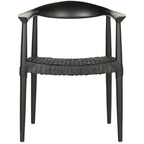 Chaise de salle à manger avec accoudoirs Trix Bandelier noire - 24,8 x 18,9 x 30,7 - 25L x 19P x 31H
