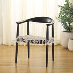 Chaise de salle à manger avec accoudoirs Trix Bandelier noire - 24,8 x 18,9 x 30,7 - 25L x 19P x 31H