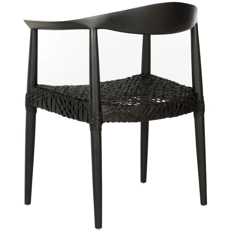 Chaise de salle à manger avec accoudoirs Trix Bandelier noire - 24,8 x 18,9 x 30,7 - 25L x 19P x 31H