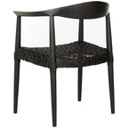 Chaise de salle à manger avec accoudoirs Trix Bandelier noire - 24,8 x 18,9 x 30,7 - 25L x 19P x 31H