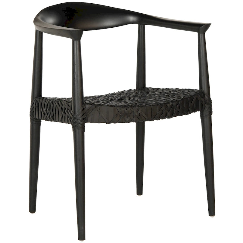 Chaise de salle à manger avec accoudoirs Trix Bandelier noire - 24,8 x 18,9 x 30,7 - 25L x 19P x 31H