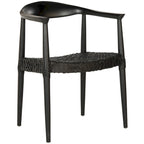 Chaise de salle à manger avec accoudoirs Trix Bandelier noire - 24,8 x 18,9 x 30,7 - 25L x 19P x 31H