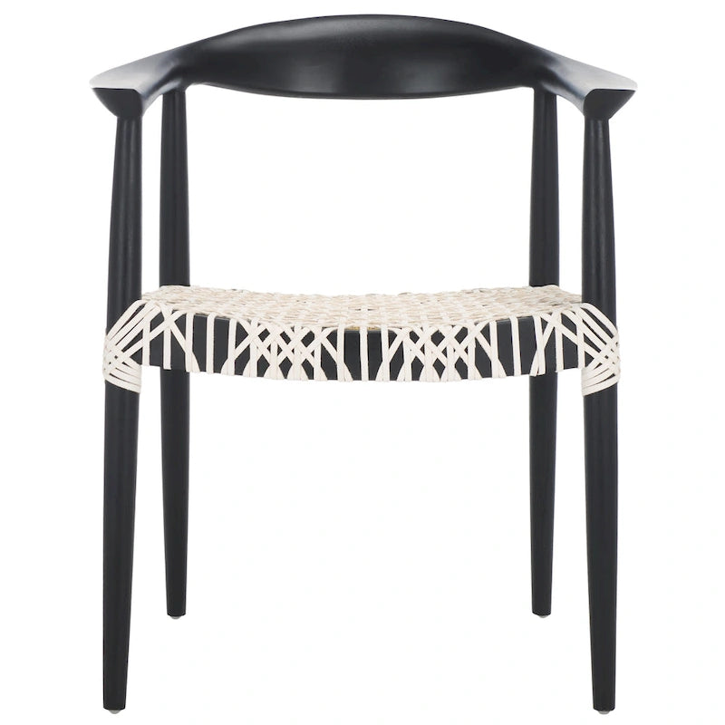 Chaise de salle à manger avec accoudoirs Trix Bandelier noire - 24,8 x 18,9 x 30,7 - 25L x 19P x 31H