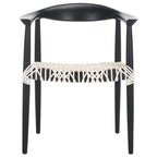 Chaise de salle à manger avec accoudoirs Trix Bandelier noire - 24,8 x 18,9 x 30,7 - 25L x 19P x 31H