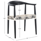 Chaise de salle à manger avec accoudoirs Trix Bandelier noire - 24,8 x 18,9 x 30,7 - 25L x 19P x 31H
