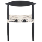 Chaise de salle à manger avec accoudoirs Trix Bandelier noire - 24,8 x 18,9 x 30,7 - 25L x 19P x 31H