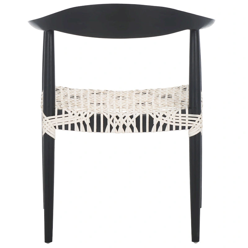 Chaise de salle à manger avec accoudoirs Trix Bandelier noire - 24,8 x 18,9 x 30,7 - 25L x 19P x 31H