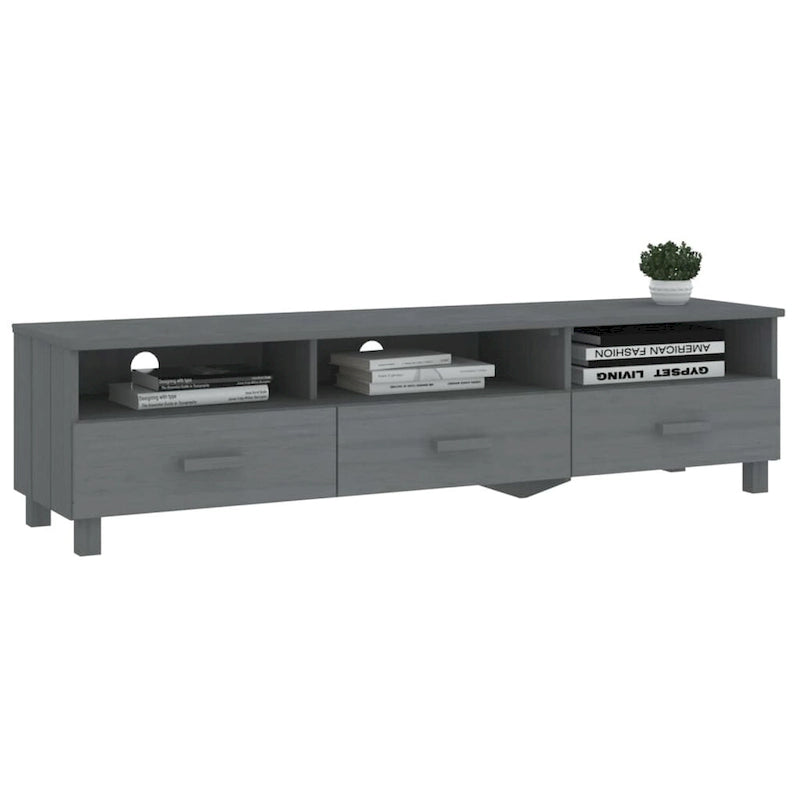 Meuble TV Banc TV Bahut Meuble de Rangement Armoire HAMAR Pin Massif - 62.2x15.7x15.7