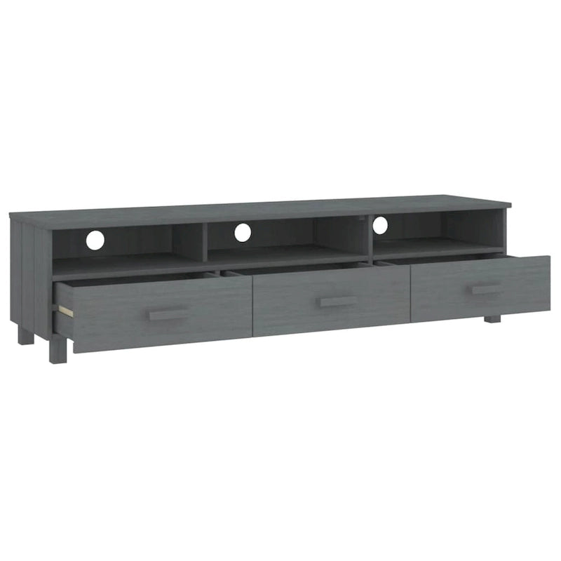 Meuble TV Banc TV Bahut Meuble de Rangement Armoire HAMAR Pin Massif - 62.2x15.7x15.7