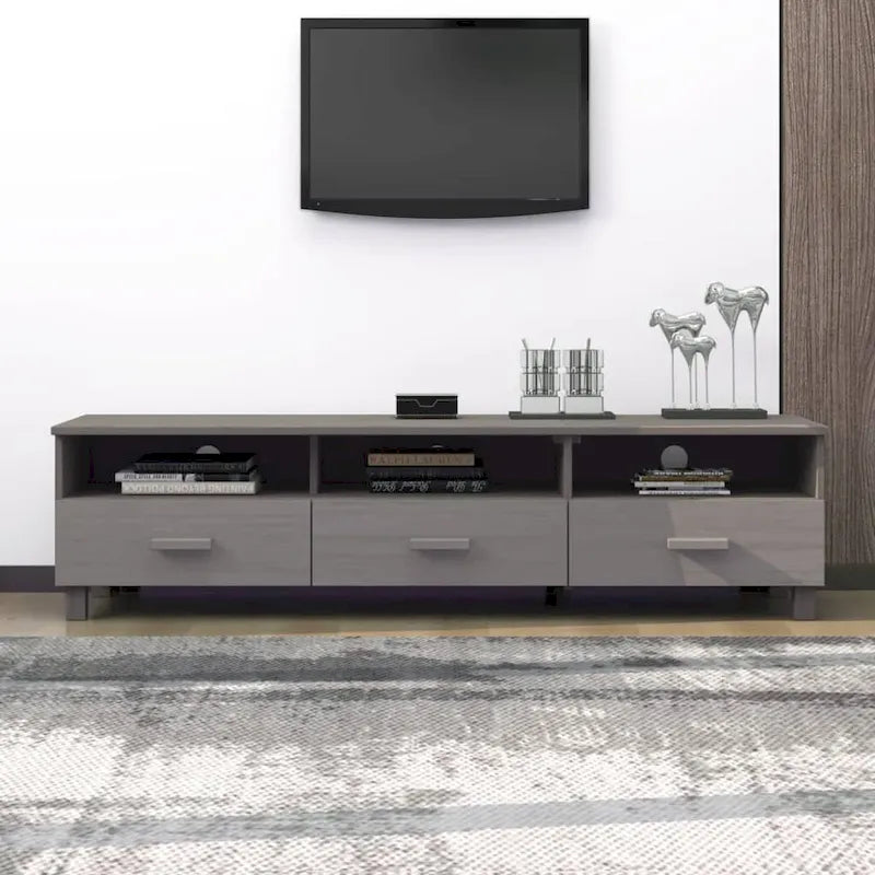 Meuble TV Banc TV Bahut Meuble de Rangement Armoire HAMAR Pin Massif - 62.2x15.7x15.7
