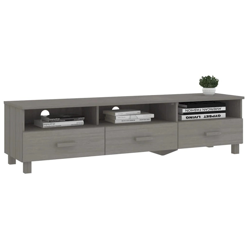 Meuble TV Banc TV Bahut Meuble de Rangement Armoire HAMAR Pin Massif - 62.2x15.7x15.7
