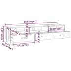 Meuble TV Banc TV Bahut Meuble de Rangement Armoire HAMAR Pin Massif - 62.2x15.7x15.7