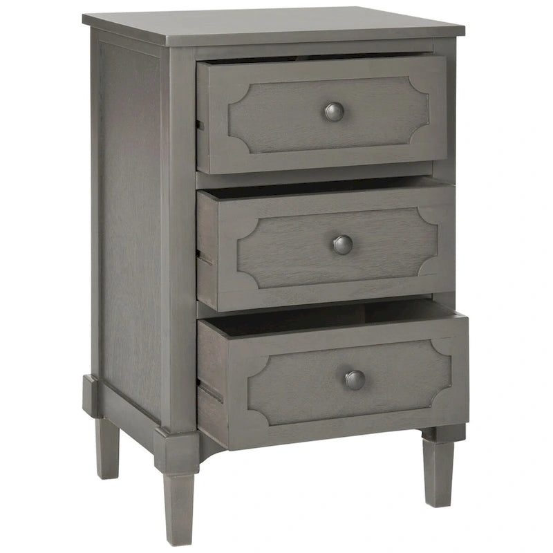 Commode de Rangement à 3 Tiroirs Dinah Grise - 16,9 x 13,4 x 26,8 - 17Lx13Px26H