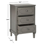 Commode de Rangement à 3 Tiroirs Dinah Grise - 16,9 x 13,4 x 26,8 - 17Lx13Px26H