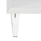 Table d'appoint Couture Myrthe Eglomise - Blanc - 24 L x 18 P x 25 H - 24Lx18Px25H