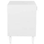 Table d'appoint Couture Myrthe Eglomise - Blanc - 24 L x 18 P x 25 H - 24Lx18Px25H