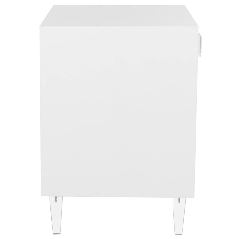 Table d'appoint Couture Myrthe Eglomise - Blanc - 24 L x 18 P x 25 H - 24Lx18Px25H