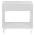 Table d'appoint Couture Myrthe Eglomise - Blanc - 24 L x 18 P x 25 H - 24Lx18Px25H