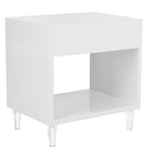 Table d'appoint Couture Myrthe Eglomise - Blanc - 24 L x 18 P x 25 H - 24Lx18Px25H
