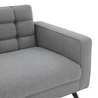 Canapé à dossier capitonné Couture Domna - 216 cm L x 84 cm P x 229 cm H - 216x84x76