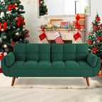Futon convertible, canapé-lit pliant inclinable pour salon avec 2 oreillers/accoudoirs