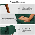 Futon convertible, canapé-lit pliant inclinable pour salon avec 2 oreillers/accoudoirs