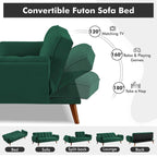 Futon convertible, canapé-lit pliant inclinable pour salon avec 2 oreillers/accoudoirs