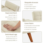 Futon convertible, canapé-lit pliant inclinable pour salon avec 2 oreillers/accoudoirs