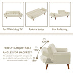 Futon convertible, canapé-lit pliant inclinable pour salon avec 2 oreillers/accoudoirs
